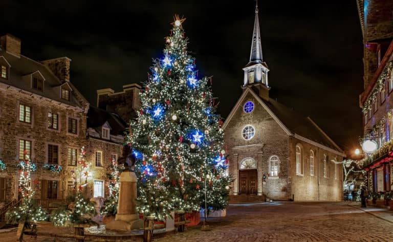 Place Royal at Christmas in Quebec City