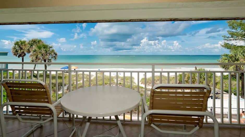 Balcony view of a beach