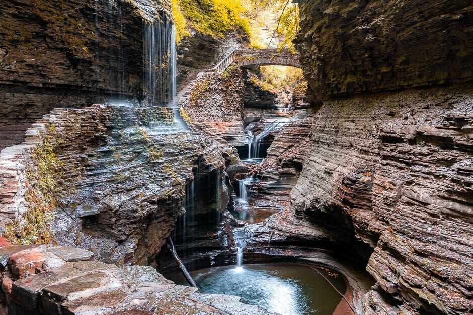 A waterfall in Watkins Glen NY - Finger Lakes region